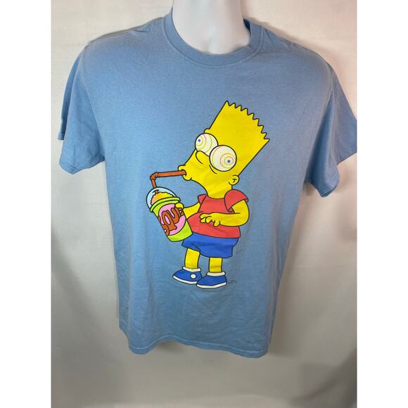 The Simpsons Men's Size Med Blue Bart Simpson Sour Slurpee T-Shirt Licensed - Picture 1 of 8
